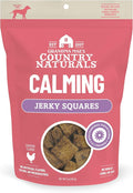 Grandma Mae's Country Naturals Jerky Squares Calming Dog Treats, Chicken with Chamomile, Passion Flower & L‑Theanine, No Wheat, Corn, or Soy, Made in USA, 5 oz