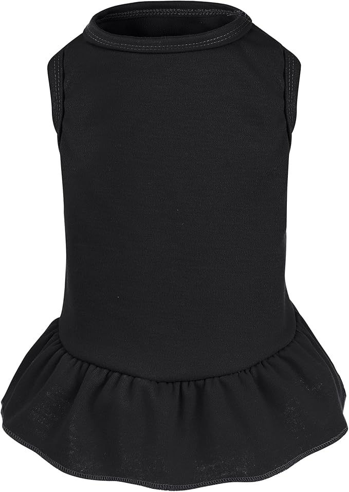 Dog Dresses Cat Skirt Solid Color Dog Clothes Summer Sleeveless Puppy Girl Clothes for Small Pet Dogs Cats (Black, X-Small)
