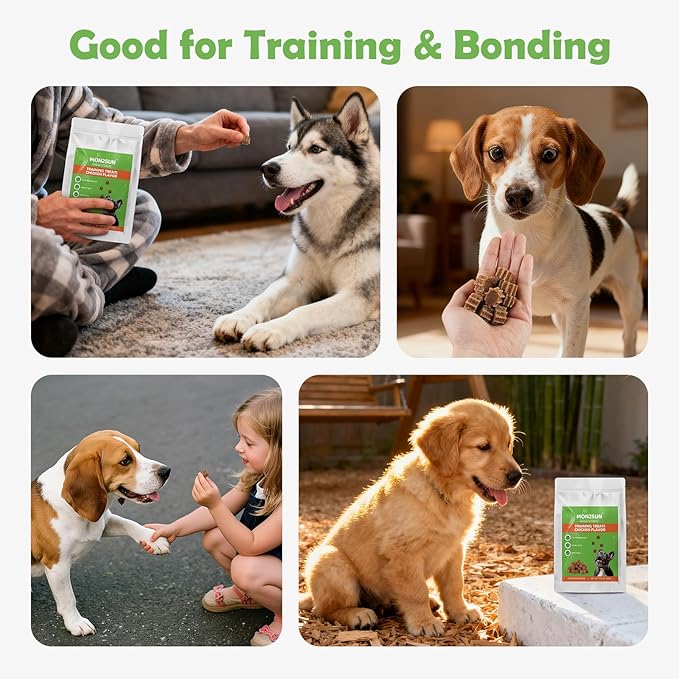 MON2SUN Grain-Free Soft Dog Treats, Gear-Shaped Training Treats for Dogs, Chicken Flavor, Gluten-Free, 10.6 oz