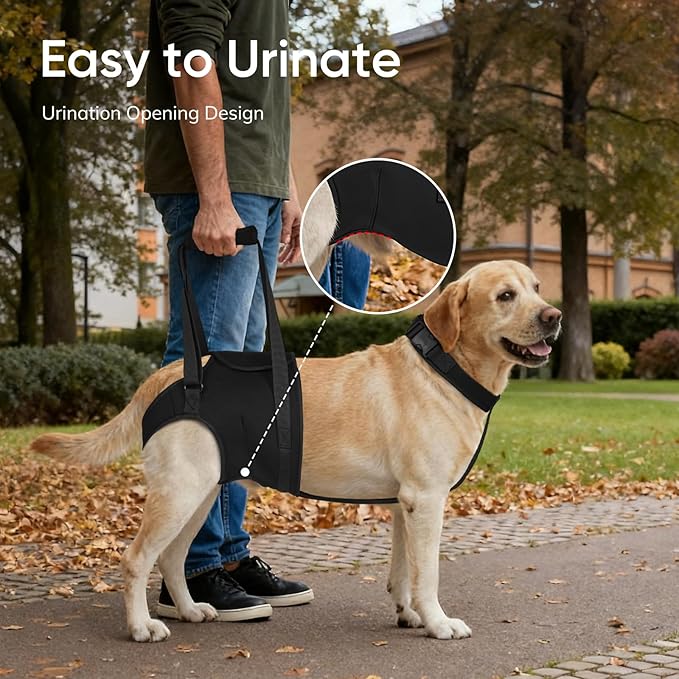 Supet Dog Sling for Large Dogs Hind Leg Support, Senior Dogs Lift Assist Harness for Weak Back Leg Support, Help Large Breed Rear Leg Up Harness, Mobility Aids for Elderly, Injured, Paralyzed Dog, L