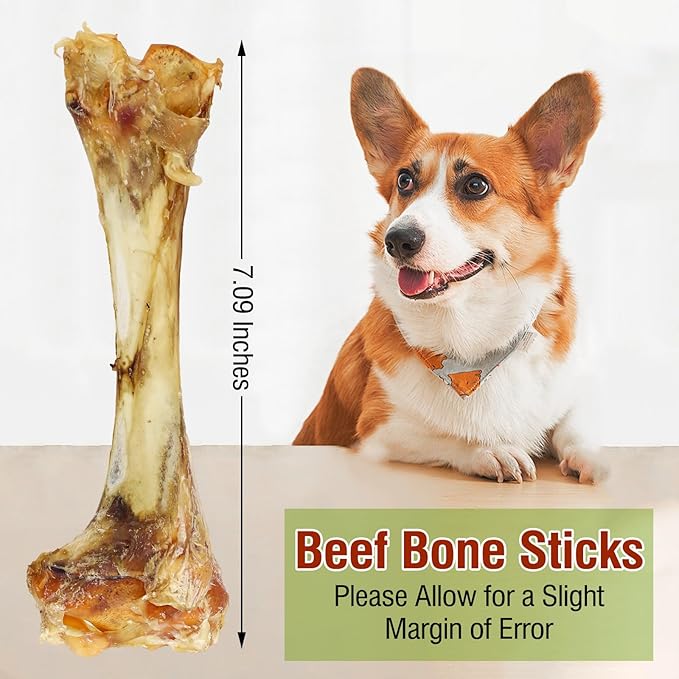 Giant Dog Bone Stick，Dental Health Dog Treat - Natural, Bite-Resistant & Teeth-Cleaning, Chew Toy for Medium and Large Dogs, 100% Grass-Fed Beef Bone for Canines (2 Count)