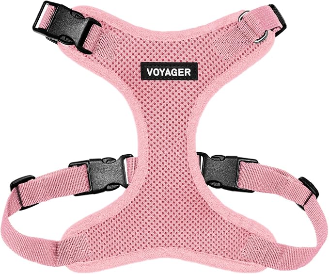 Voyager Step-in Pet Harness - All Weather Mesh, Adjustable Step in Harness for Cats and Dogs by Best Pet Supplies - Pink, XL