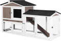 GUTINNEEN Small Chicken Coop for 1–2 Chickens, Expandable Outdoor Rabbit Hutch with Roof, Leakproof Tray,Multiple Doors,57" L x 21" W x 33" H, for Chickens, Bunnys Guinea Pigs, Beginner-Friendly