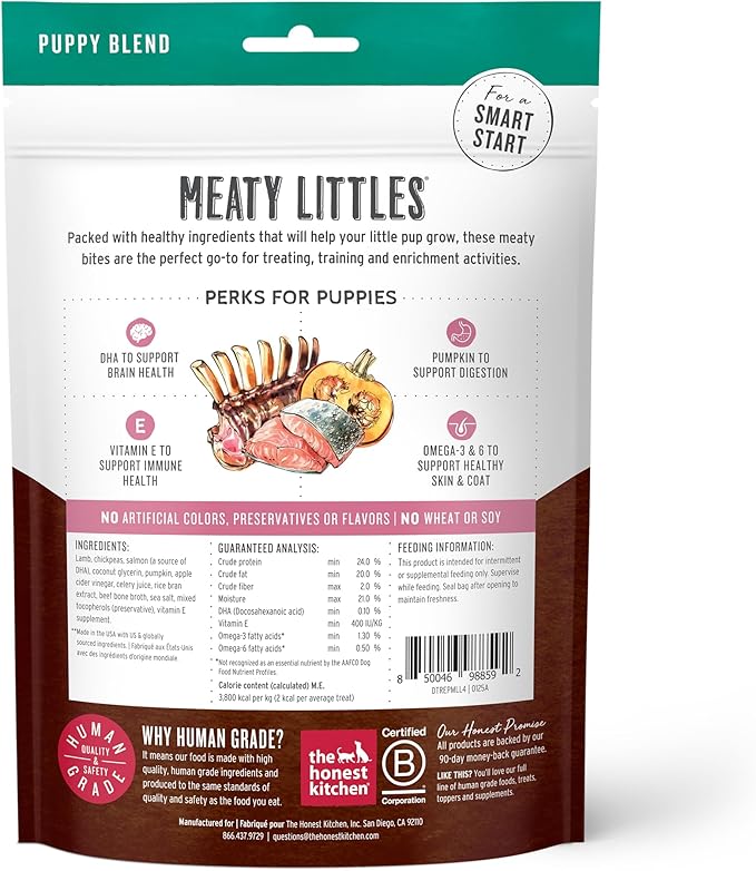 The Honest Kitchen Human Grade Dog Treats Meaty Littles: Lamb & Salmon Recipe