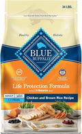 Blue Buffalo Life Protection Formula Large Breed Adult Dry Dog Food, Promotes Joint Health and Lean Muscles, Made with Natural Ingredients, Chicken & Brown Rice Recipe, 34-lb. Bag