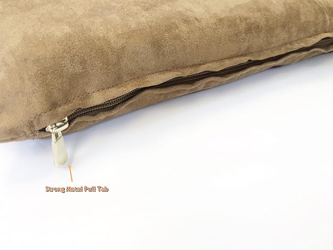 Luxurious Comfort Pet Dog Bed External Cover for Small and Large Dogs - Cover ONLY (47"x29" (45"x27"x3"), Suede - Brown)