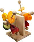 Enrichment Toy Turning Hanging for Guinea Pigs, Rabbits, Birds, Rats and Other Small Pets! Load with Veggies and Fruit (Two-Turntable Toy)