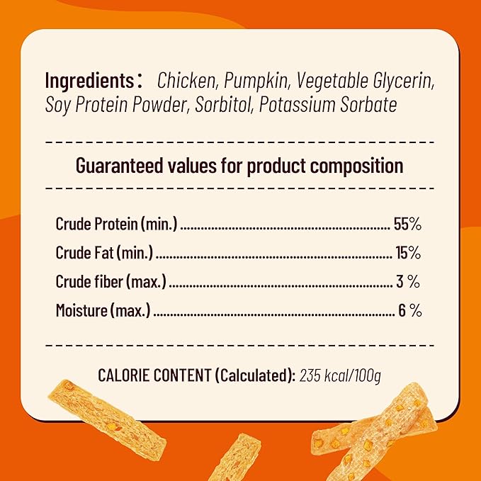 23.28oz Pumpkin & Chicken Jerky Dog Treats - Grain Free Dog Snacks - All Natural Chewy Dog Treats Digestive Health Training Treats for All Dog