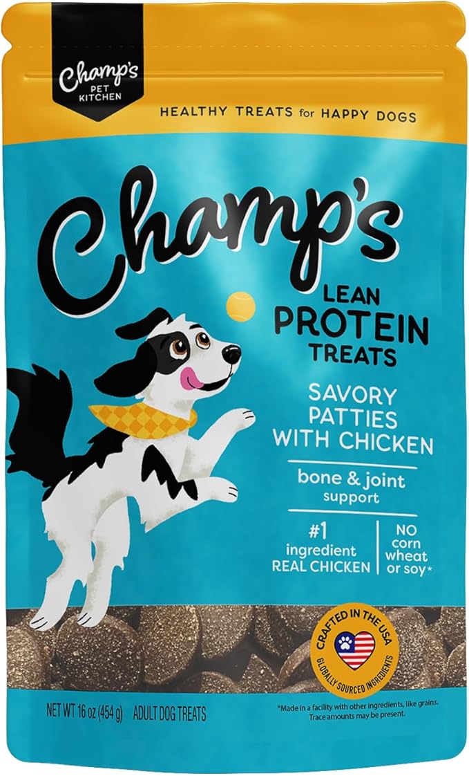 CHAMPS Soft Healthy Dog Treats for Joint Support & Training Snacks Made with Glucosamine, Chondroitin Sulfate & New Zealand Green Mussel - Savory Chicken - 16 oz