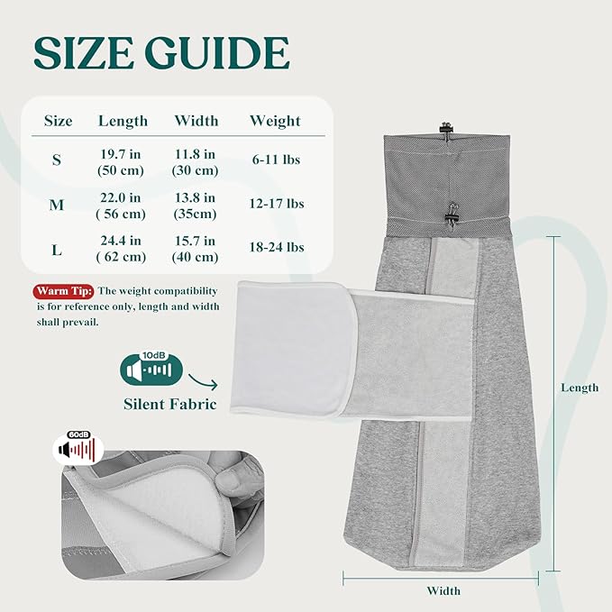 Supet Cat Grooming Wrap for Cutting Nails, Self-Adhesive Anti-Scratch Swaddle with Bite-Proof Mesh Hood & Thick Waist Strap Anti-Escape Bag for Nail Trimming, Medication, Ear Cleaning (Grey M)