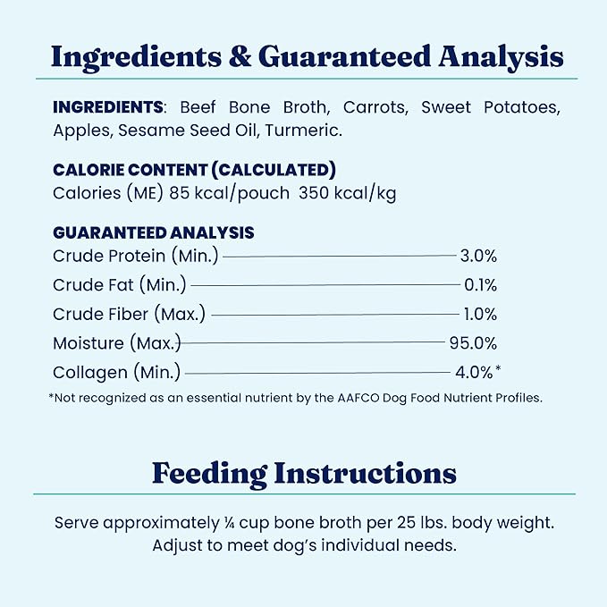 Solid Gold Beef Bone Broth for Dogs - Limited Ingredient Bone Broth Dog Food Toppers for Picky Eaters with Collagen & Superfoods - Dog Gravy Topper for Dry Food - Gut Health & Hydration - 6 Pack