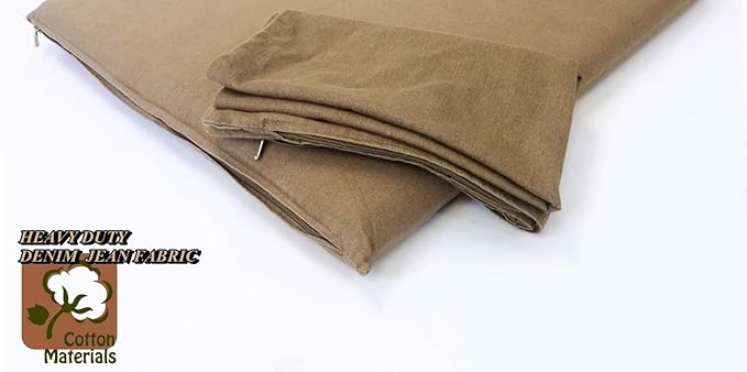 Luxurious Comfort Pet Dog Bed External Cover for Small and Large Dogs - Cover ONLY (36"x29" (34"x27"x3"), Denim - Brown)