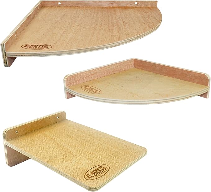 Wood Platform Set - 3 Pack Cage Accessory Shelves Assorted Sizes - for Chinchillas, Rats, Prairie Dogs, Degus, Ferrets, Birds, Sugar Gliders, Rabbits, Guinea Pigs, & Other Small Pets