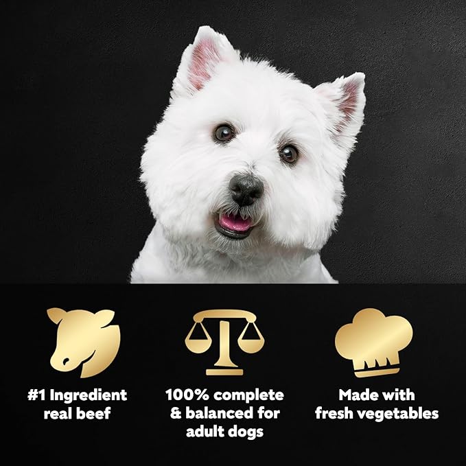 Cesar Wholesome Meals Wet Dog Food Beef, Chicken, Carrots, Barley & Green Beans Recipe, Wet Food for Dogs, 17.6 oz Pouch, 12 Count