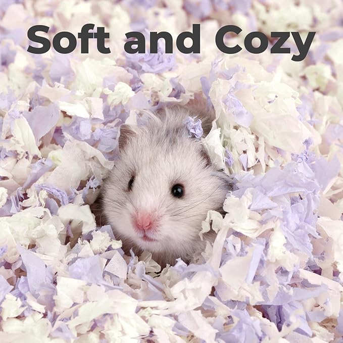 mini&moe Hamster Bedding 23 Liters: Dust-Free and Odor Control Moisture Absorbent Natural Paper Small Pet Bedding - for Guinea Pigs, Hamsters, Rabbits, and Small Animal