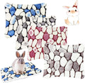 EAEDMY 4 Pieces Guinea Pig Bunny Comfortable Bed Mats Pads, Rabbit Warm Soft Bed, Hamster Bedding Pad Mats for Small Animals Chinchilla Hedgehog Baby Cats (14.9"X11.8", 2.Cobblestones Pattern)