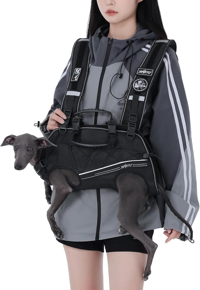 Wakytu Dog Lift Harness for Small Dogs,Dog Backpack Carrier,Adjustable Padded Breathable Straps for Dogs, Disabled, Joint Injuries, Arthritis,XL(24-35LBS)