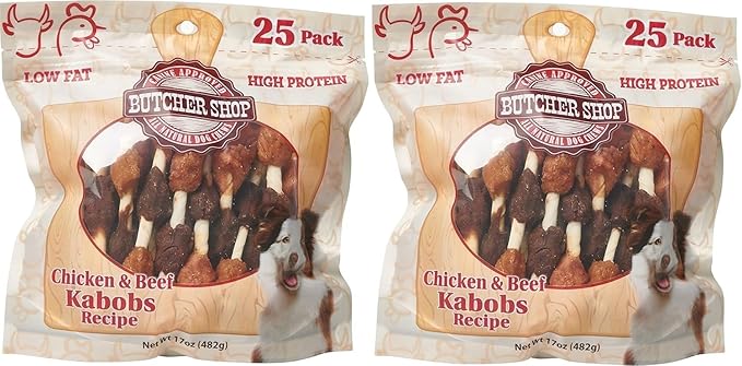 Butcher Shop Chicken & Beef Kabobs Dog Treats (2 Pack - 17 oz per Pack)