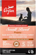 ORIJEN Grain Free High Protein Dry Dog Food Small Breed Puppy Recipe 4lb Bag