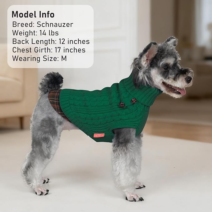 KYEESE Dog Sweater Warm Turtleneck Medium Dogs Sweater Stretchy Thick Pet Coat for Fall Winter Cold Weather Soft Pullover Dog Sweaters for Medium Dogs Boy