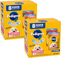 Pedigree Puppy Food Morsels in Sauce, Wet Dog Food Pouches Variety Pack, 3.5 oz. Pouches, 8 Count (Pack of 2)