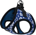 Bark Appeal Blue Hibiscus Step-in Dog Harness for Small to Medium Sized Pets – Updated Sizing, Re-Measuring is Essential – Soft Vest Harness – Anti-Choke with Adjustable Strap & Heavy Duty Clip – M