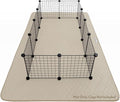 Paw Inspired Playpen Mat, Super Absorbent Fleece Cage Liner with Non-Slip Bottom, Waterproof Pet Play Pen Pad for Dogs, Rabbits, Guinea Pigs, Hamsters, Small Animals (Tan, 80x50 Inch Rectangular)