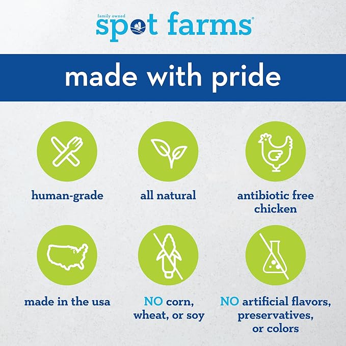 spot farms Chicken Apple Sausage Healthy All Natural Dog Treats Human Grade Made in USA 12.5 oz (Pack of 2)