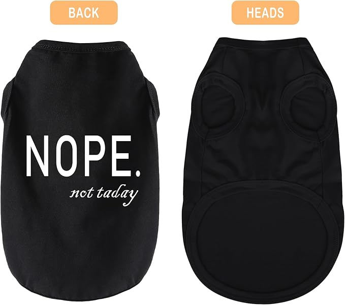 Discover Cozy Cotton Canine Wear: Soft, Lightweight, and Breathable Dog Shirt Vest with Eye-Catching Graphics(Nope not Today), Keeping Your Furry Friend Warm and Comfy! Black XXL