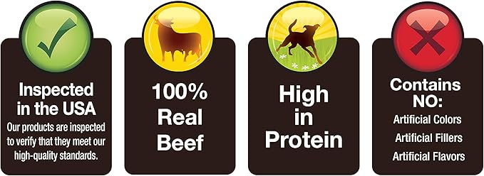 Cadet 100% Beef Strip Long Lasting Chews for Dogs,Ingredient Beef Esophagus Dog Treats,Natural High Protein Rawhide Alternative for Small & Large Dogs,4 Ounce,(Pack of 4)