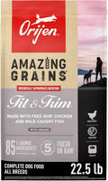 ORIJEN Amazing Grains High Protein Dry Dog Food Fit & Trim Recipe 22.5lb Bag