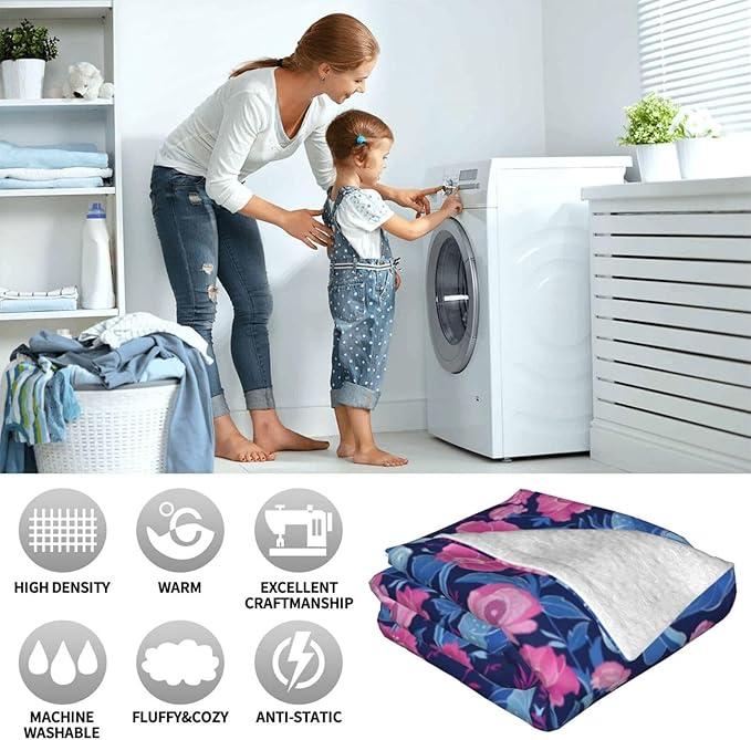 Manatees Blanket Gifts for Women Men Adults Manatee Lovers, Ocean Animal Plush Fleece Throw Blankets, Cozy Soft Warm Bedding Decor for Sofa Living Room Travel 50"x60"