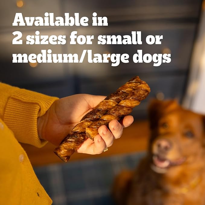 Pedigree Twisty Chews Medium/Large Long-Lasting Dog Treats Chicken & Beef Flavor, 9.17 oz. Pouch, Pack of 4 (16 Count)