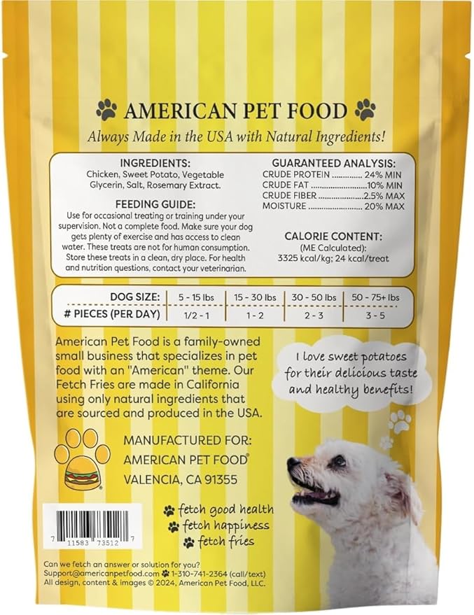 Chicken Jerky Fries (5 oz) + 3-Pack Dipping KetchPup Sauce (4.5 oz) – Made in USA with Natural Ingredients – American Classics for Pets