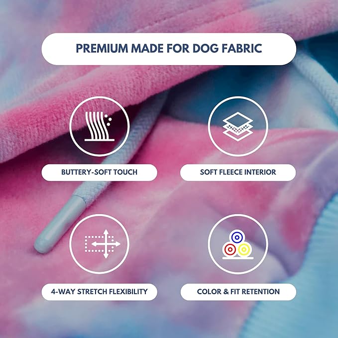 Spark Paws Dog Hoodie – Premium Dog Sweater for Small, Medium, and Large Dogs | Warm Outfits for French Bulldogs, Pitbull, Puppy, Winter Jacket Alternative - Snow Cone - M