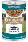 Natural Balance Health Protection Wet Dog Food – Whole Body Health, Easy on Digestion, Chicken, Pumpkin & Brown Rice Stew, Digestive Wellness Dog Food, High in Fiber - 12.5oz (Case of 6)