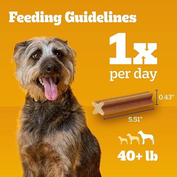 Pedigree Dentastix Large Dog Treats, Original Flavor with Real Chicken, 14.99 oz. Bag (18 Treats Total)