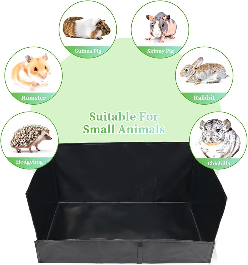 Guinea Pig Cage Liner, for Midwest Cage Kitchen 24"X13" Litter Box & Hay Feedder for Guinea Pig Rabbits Hamsters Hedgehogs Ferrets and Other Small Animals. Black