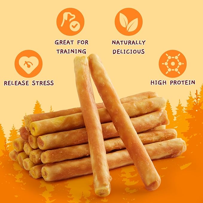 Jungle Calling 37 Count Collagen Sticks for Dogs, Chicken Flavored Chews, Long Lasting Rawhide Alternative Treats for Small Medium Dog, Healthy Chew Bones, 5 Inch