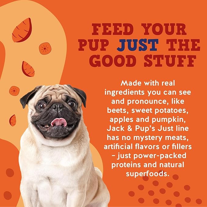 Jack&Pup Just Sweet Potato Chews for Dogs | Single Ingredient Hypoallergenic Dog Treats | Nutritious, Flavorful and All Natural Sweet Potato Dog Treats, Low Fat Low Calorie Dogs Treat (14oz)