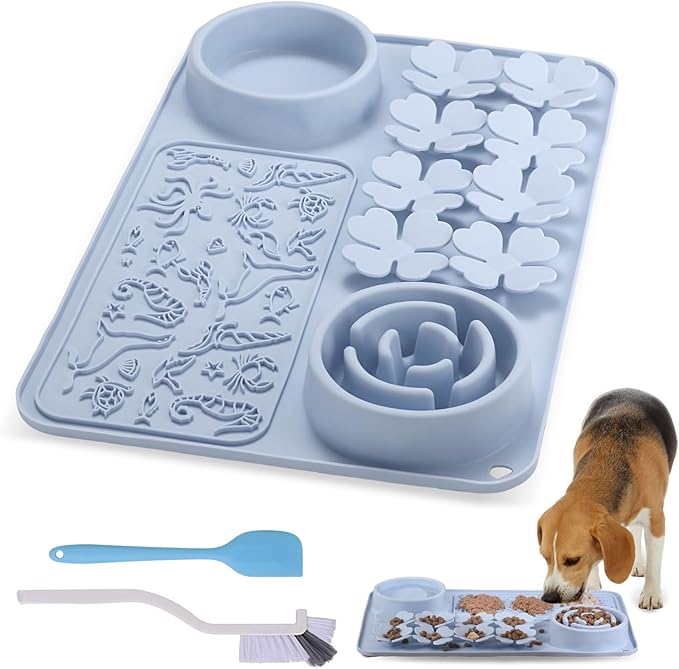 Star&Mi Slow Feeder Dog Bowls, 3-Layer Interactive Dog Puzzle Feeder, Dog Slow Feeder Bowl & Lick Bowl for Dogs, Non-Slip Dog Bowl Slow Feeder for Medium & Large Breeds