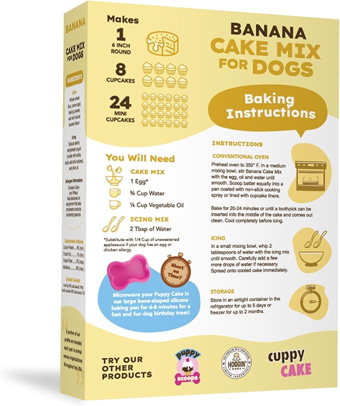 Puppy Cake Banana Cake Mix and Frosting for Dogs-9 oz