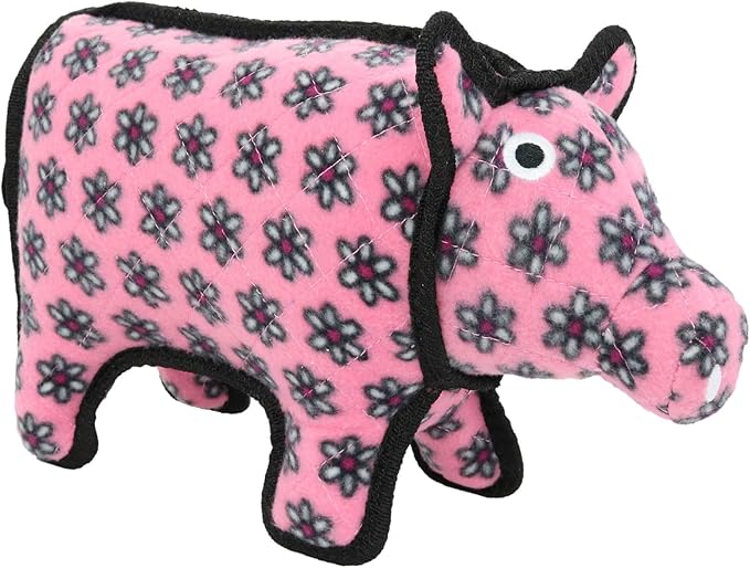 TUFFY - World's Tuffest Soft Dog Toy -Barnyard- Multiple Layers. Made Durable, Strong & Tough. Interactive Play (Tug, Toss & Fetch). Machine Washable & Floats. (Pig, Medium)