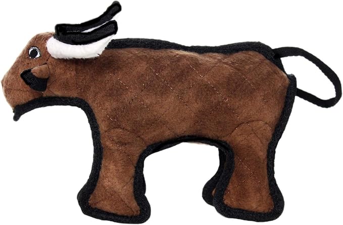 TUFFY - World's Tuffest Soft Dog Toy -Barnyard- Multiple Layers. Made Durable, Strong & Tough. Interactive Play (Tug, Toss & Fetch). Machine Washable & Floats. (Bull, Jr 2 Pack)