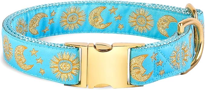 waaag Pet, Moons Stars Suns Dog Collar Cat Collar, Multiple Designs Crescent Celestial Dog Cat Collar Leash Harness Small (Pack of 1)