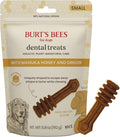 BURT'S BEES FOR PETS Dental Treats for Dogs with Manuka Honey & Ginger, Holistic, Plant-Based Oral Care, 98% Natural Origin Formulas, Sweet Potato Flavor, Dog Treats Small Dogs, Sz Sm 10ct, 7 oz