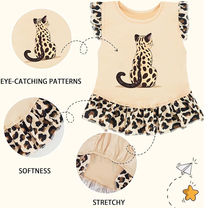 XPUDAC 4 Pack Dog Dresses Cute Printed Puppy Clothes for Small Dogs Girl Chihuahua Doggie Outfits Tank Top Vest Dresses Cat Apparel,Medium(Chest-17.6")