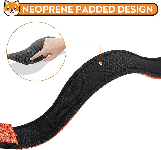 Reflective Dog Collar, Adjustable Soft Neoprene Padded Nylon Pet Collars with Buckle for Large Dogs, Orange,L