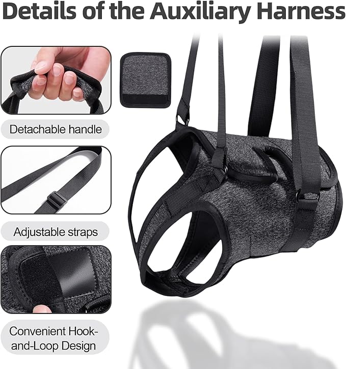 Dog Sling for Large Dogs Hind Leg Support, Adjustable Soft Padded Harness for Weak, Injured, or Disabled Back Legs, Helps Support Senior, Arthritic, and Mobility-Impaired Dogs (Large)