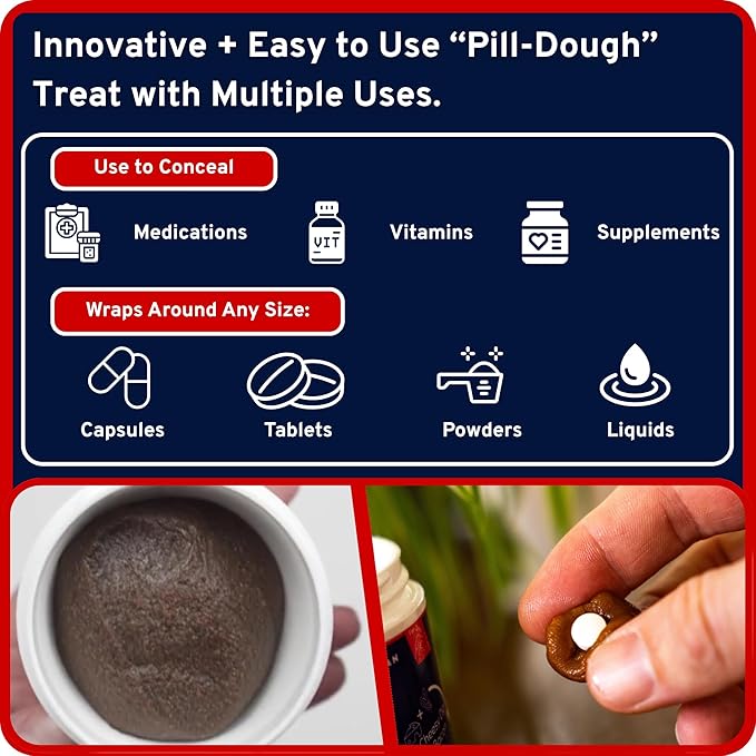 Easy Pill Ultra Pet Treat Wrap - Hypoallergenic Pill Concealing Pocket, Pouch or Wrap - for Dogs and Cats - Chicken Free Allergy Friendly Formula - Cheesy Dip and Bacon Flavor, 3 Pack